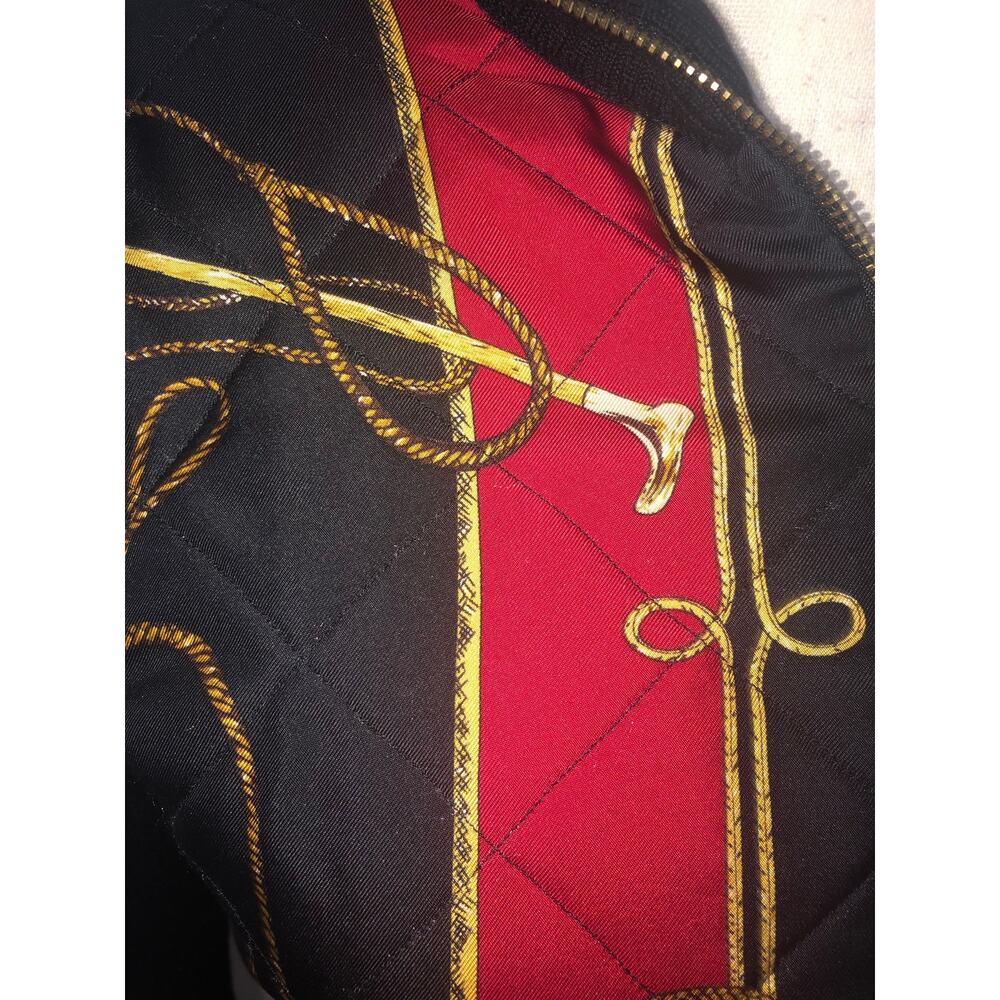 Ralph Lauren Sweater Size M Black Red Zip Front Equestrian Silk Old Money RLR - Picture 3 of 8